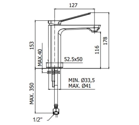 Смеситель для раковины без донного клапана Paffoni TILT хром TI071CR