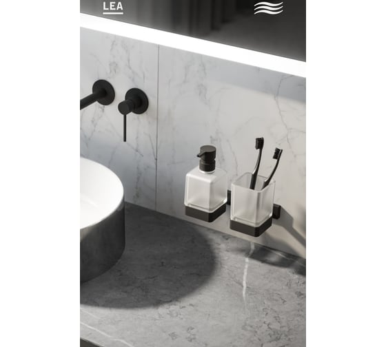 Дозатор для мыла INDA настенный, черный матовый LEA A18120NE21