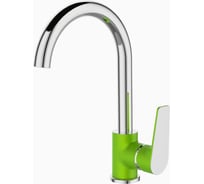 Смеситель для кухни DEVIDA VIVA-GRASS с боковой ручкой, на гайке, зеленый DVS0806-11G