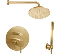 Комплект для душа Paffoni LIGHT золото медовое брашир KITLIG015HGSP
