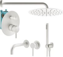Комплект смесителей для душа PLUMBERIA SELECTION IXO белый матовый KITXO18BO210