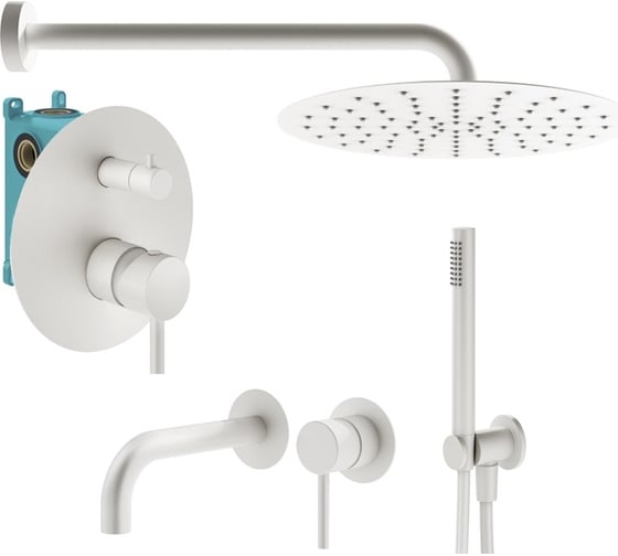 Комплект смесителей для душа PLUMBERIA SELECTION IXO белый матовый KITXO18BO210
