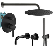 Комплект смесителей для душа PLUMBERIA SELECTION IXO черный матовый KITXO18NO210