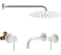 Комплект смесителей для душа PLUMBERIA SELECTION IXO белый матовый KITXO01BO210