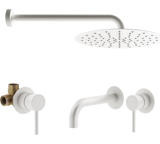 Комплект смесителей для душа PLUMBERIA SELECTION IXO белый матовый KITXO01BO210