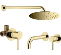 Комплект смесителей для душа PLUMBERIA SELECTION IXO золото KITXO01OR210
