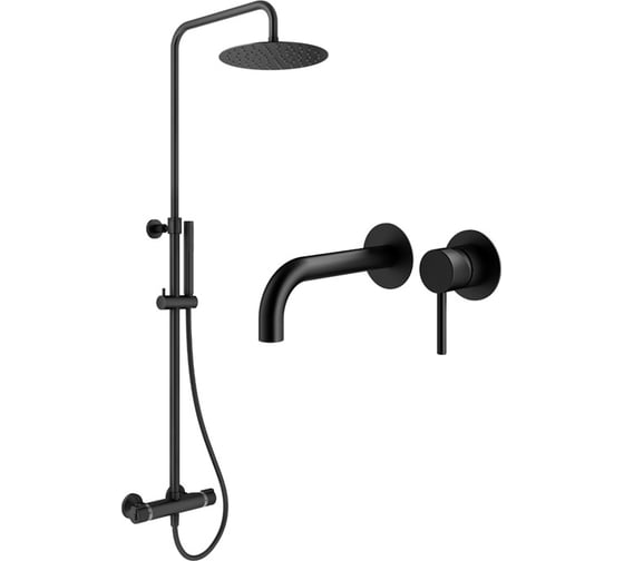 Комплект смесителей для душа PLUMBERIA SELECTION IXO черный матовый KITXO6302NO210