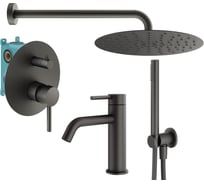 Комплект смесителей для душа PLUMBERIA SELECTION IXO графит матовый KITXO18GR53