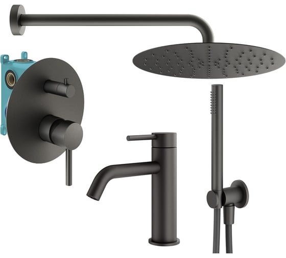 Комплект смесителей для душа PLUMBERIA SELECTION IXO графит матовый KITXO18GR53