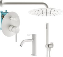 Комплект смесителей для душа PLUMBERIA SELECTION IXO белый матовый KITXO18BO53