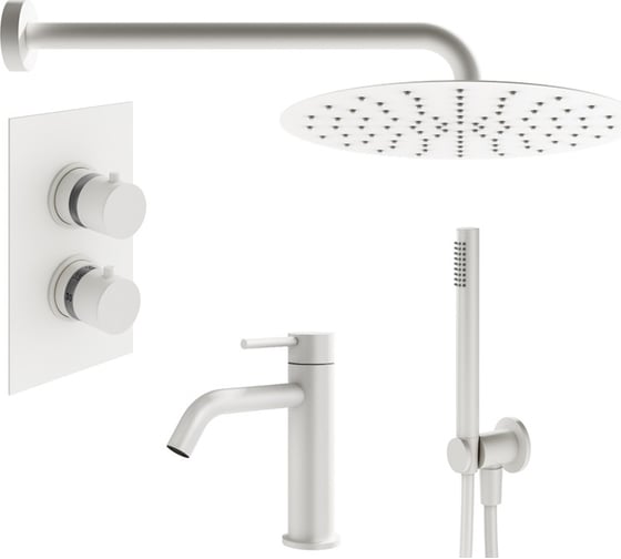 Комплект смесителей для душа PLUMBERIA SELECTION IXO белый матовый KITXOT18QBO53