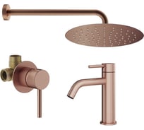 Комплект смесителей для душа PLUMBERIA SELECTION IXO брашированная медь KITXO01RS53
