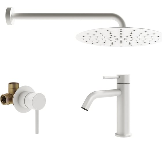 Комплект смесителей для душа PLUMBERIA SELECTION IXO белый матовый KITXO01BO53