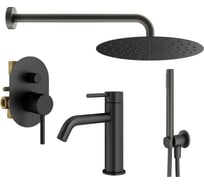Комплект смесителей для душа PLUMBERIA SELECTION IXO черный матовый KITXO15NO53