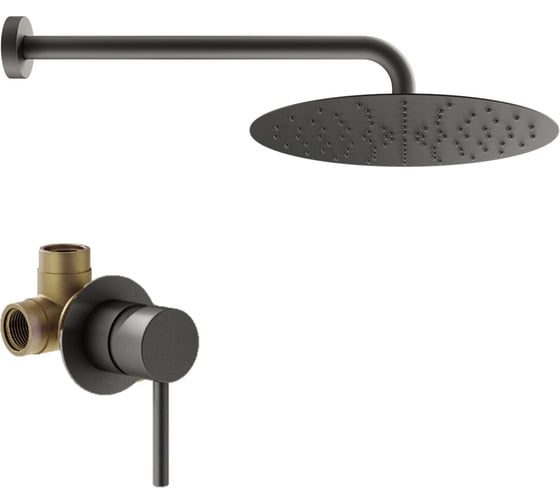 Комплект со смесителем для душа PLUMBERIA SELECTION IXO графит матовый KITXO01GR 1