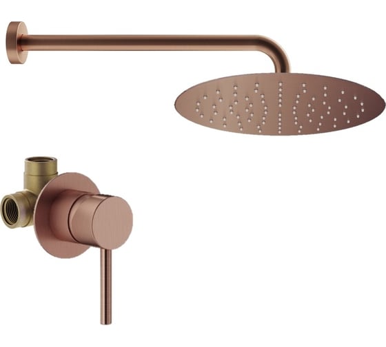 Комплект со смесителем для душа PLUMBERIA SELECTION IXO брашированная медь KITXO01RS 1