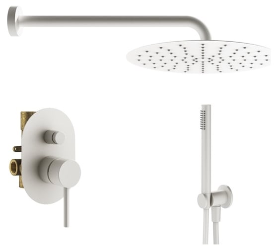 Комплект со смесителем для душа PLUMBERIA SELECTION IXO белый матовый KITXO15BOKING 1