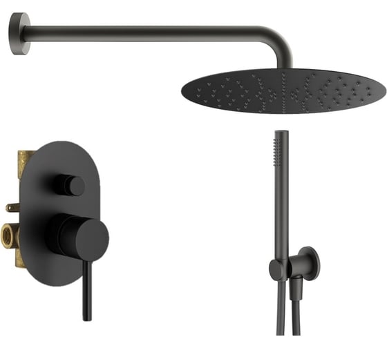 Комплект со смесителем для душа PLUMBERIA SELECTION IXO черный матовый KITXO15NOKING