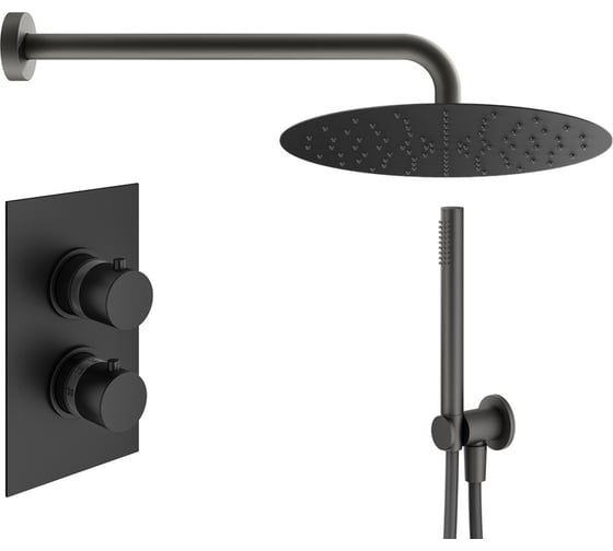 Комплект со смесителем для душа PLUMBERIA SELECTION IXO черный матовый KITXOT18QNOKING 1