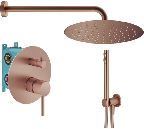 Комплект со смесителем для душа PLUMBERIA SELECTION IXO брашированная медь KITXO18RS