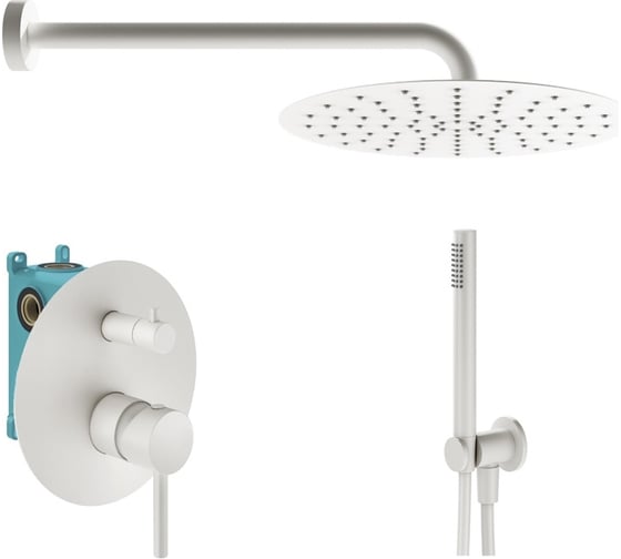 Комплект со смесителем для душа PLUMBERIA SELECTION IXO белый матовый KITXO18BO 1
