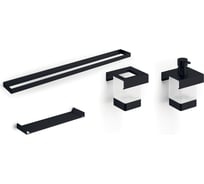 Модуль подвесной c рейлингом и аксессуарами для ванной INDA INDISSIMA BARRA черный матовый 400CNE09N