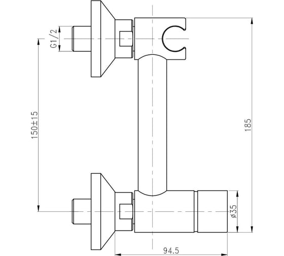 Смеситель с гигиеническим душем GROSS AQUA Bidet Evo настенный GA012202MВ