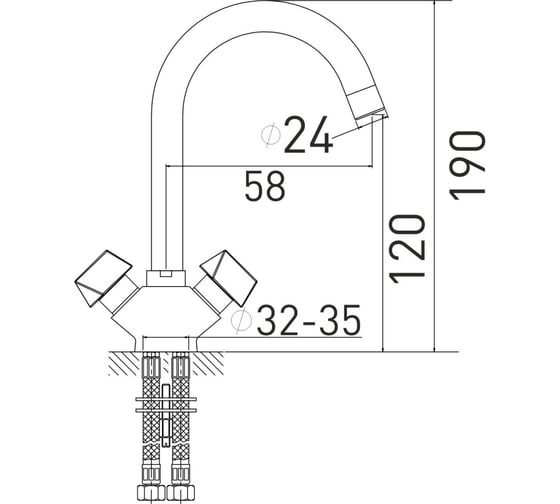 Смеситель для умывальника GROSS AQUA Forma 6015084С-08 6022