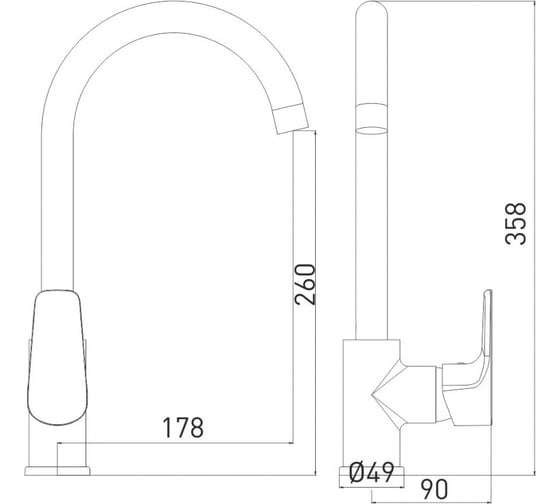Смеситель для кухни GROSS AQUA Evo 3118297MB-В02