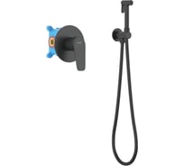 Набор с гигиеническим душем Aquatek БЕТТА смеситель + гигиеническая лейка + шланг + шланговое подсоединение с держателем, матовый черный AQ1119MB 00000135123