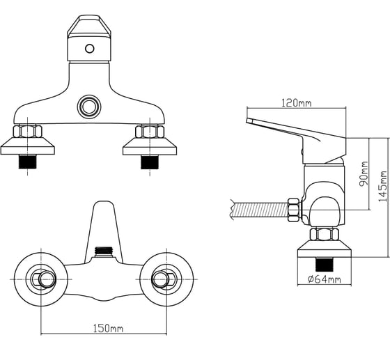 Смеситель для душа BOOU B8282-4A