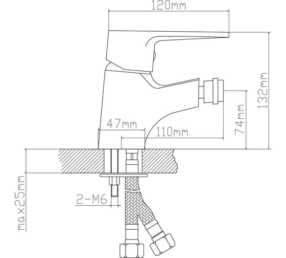 Смеситель для биде BOOU B8282-6