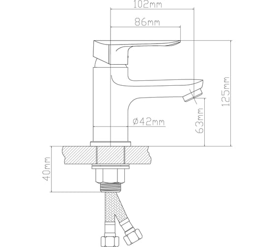 Смеситель для умывальника BOOU B8274-1J