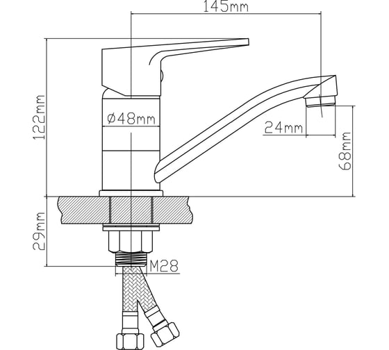 Смеситель для кухни BOOU B8282-14A