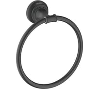Полотенцедержатель Aquatek КЛАССИК кольцо, матовый черный AQ4512MB 00000135658