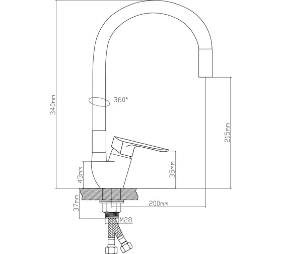 Смеситель для кухни BOOU B8274-10F-E307A