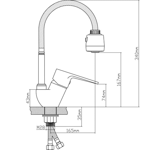 Смеситель для кухни BOOU B8282-10F-SE025