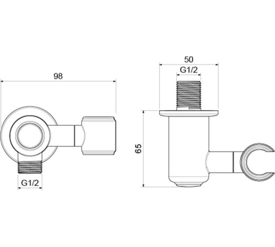 Шланговое подсоединение Aquatek КЛАССИК с держателем, матовый черный AQ2462MB 00000135431