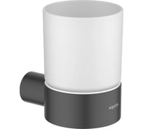 Стакан с держателем Aquatek ЛИРА матовый черный AQ4404MB 00000135611