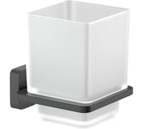 Стакан с держателем Aquatek ЛИБРА матовый черный AQ4304MB 00000135583