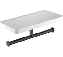 Бумагодержатель Aquatek ЕВРОПА двойной, с полкой, матовый черный AQ4919MB 00000135703