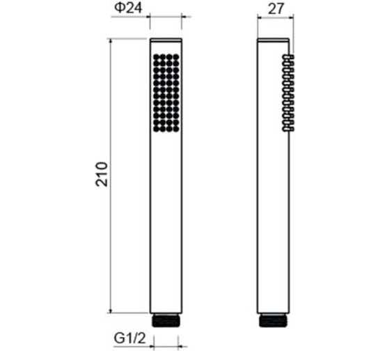 Ручной душ Aquatek ЕВРОПА матовый черный AQ2002MB 00000135381
