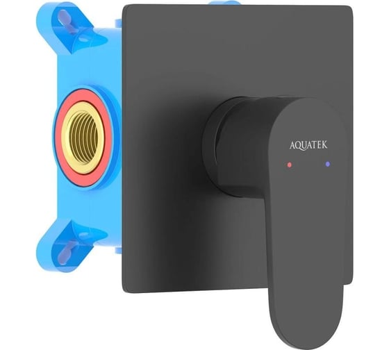 Смеситель для душа Aquatek ОБЕРОН внешняя и скрытая часть, матовый черный AQ1266MB 00000135149 1