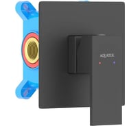 Смеситель для душа Aquatek ЛИБРА внешняя и скрытая часть, матовый черный AQ1666MB 00000135315