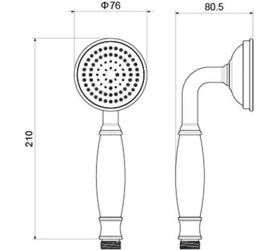 Ручной душ Aquatek КЛАССИК 65, полир. золото AQ2008PG 00000135379