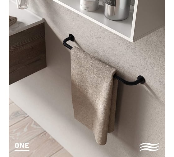 Полотенцедержатель INDA ONE 35 см, черный матовый A2490ANE