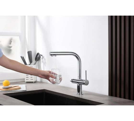 Смеситель для кухни Aquatek ЕВРОПА с подключением к фильтру питьевой воды AQ1385CR 00000135194