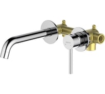 Смеситель для раковины Aquatek ЕВРОПА настенный, 2 отверстия, внешняя и скрытая часть AQ1313CR 00000135170