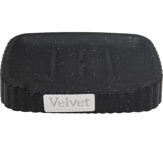 Мыльница Econova "VELVET" 138x87x25 мм, черный гранит 433239650