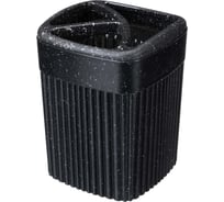 Стакан для зубных щеток Econova "VELVET" 90x90x119 мм, 0.65 л, черный гранит 433239550